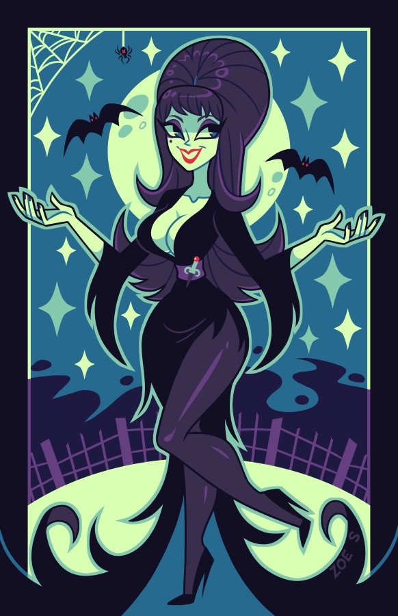 zoestanleyarts:  Elvira the Mistress of the Dark Get Shirts, Prints and more at my