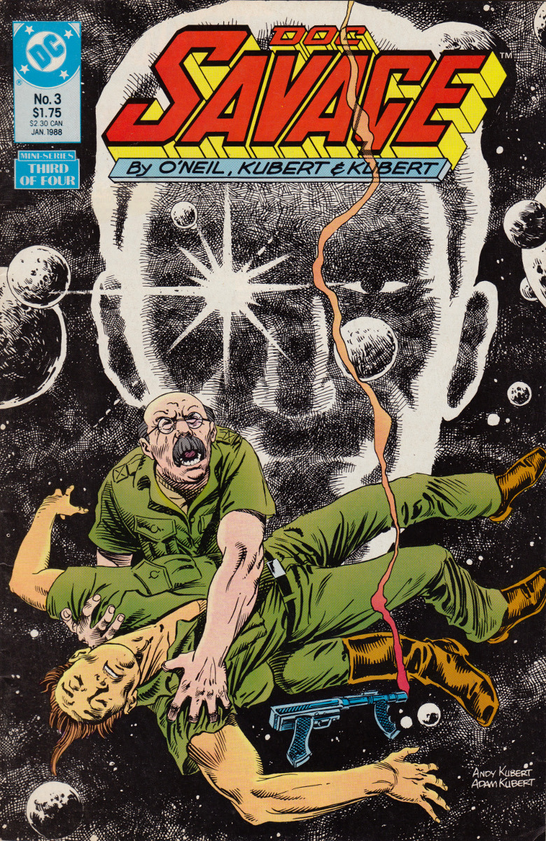 Doc Savage #3 (DC Comics, 1988). Cover art by Adam Kubert and Andy Kubert.From Oxfam