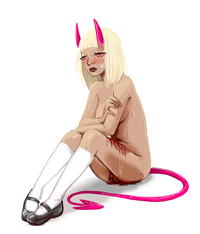 loli-guts:  When you suddenly hate yourself. I should be doing commissions but then