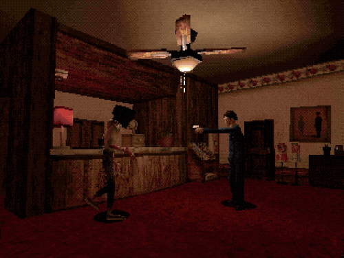 Protagoras Bleeds is a classic Resident Evil style survival horror game set in a motel full of freak