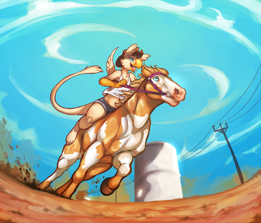 hootadoodle:  1- Barrel Racing!  Decided to start a small series of Pieces with Hoot