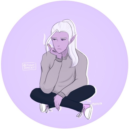 itsnotdoneyet:No ne asked but here’s an angsty teen Lotor smoking (And a free icon if you want