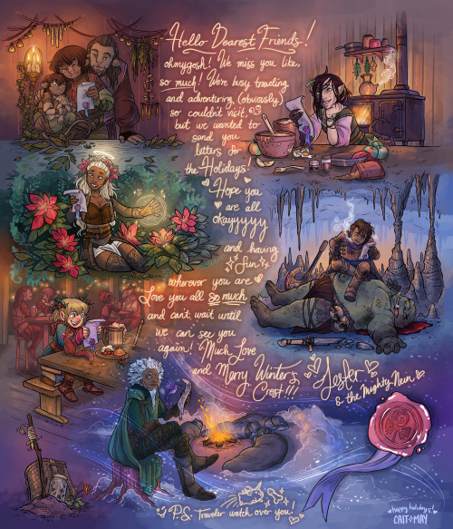 caitercates: My piece for the CR Holiday Gallery!! Though we’re all far apart, we can still find wa