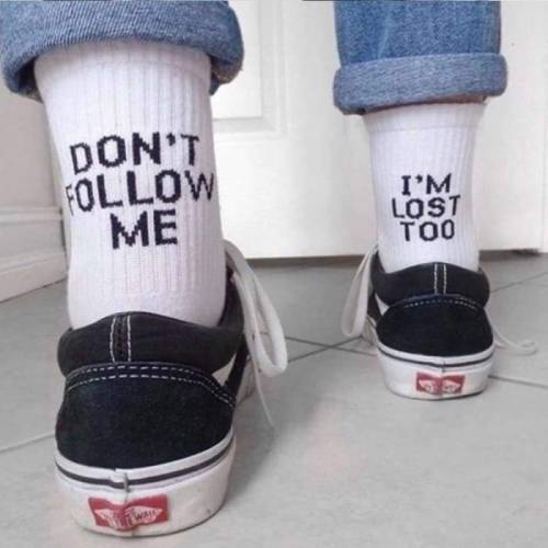 weirdpansexualfolk: loevabl: don’t follow me i’m lost too socks // from this store Mood