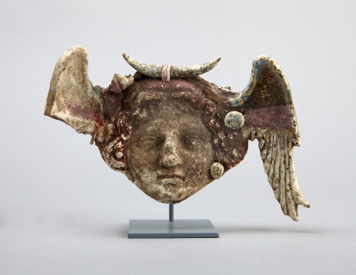 theancientwayoflife:~ Relief appliqué of Medusa from a vessel. Date: Early 3rd century B.C. M