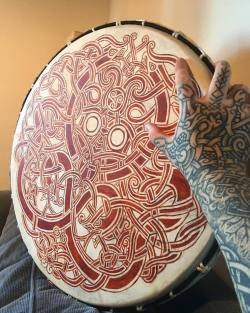 coolkenack:  Hand painted drum by Sean Perry on facebook.com