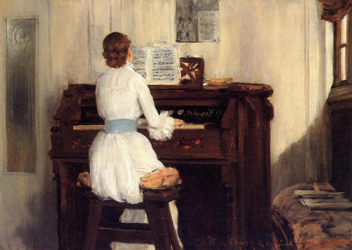 Mrs. Meigs at the Piano Organ, William Merritt Chase, 1883