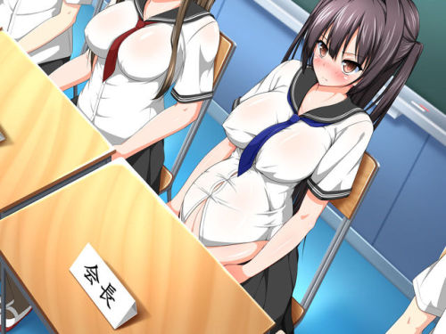 pregnant-hentai-wizard:  same school girl as before, the ghost continues to fill her up even when she is in front of the whole class! she keeps her cool though as she tries to explain to the school council how it appears she has become pregnant all of