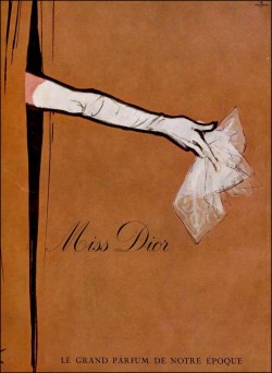 caramelpussy:  Vintage ad for “Miss Dior”, by Christian Dior 