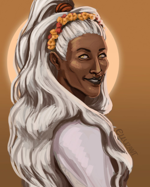 sevenredrobes:elluzant:she’s very sweet[ID: A bust drawing of Reani. Her body is facing the ri