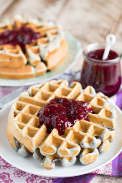 nom-food:  Blueberry lemon waffles