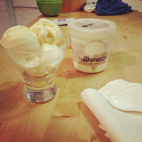 Delicious ice cream delivered to my door by @milkmadescream! #icecream #yummy #desserts