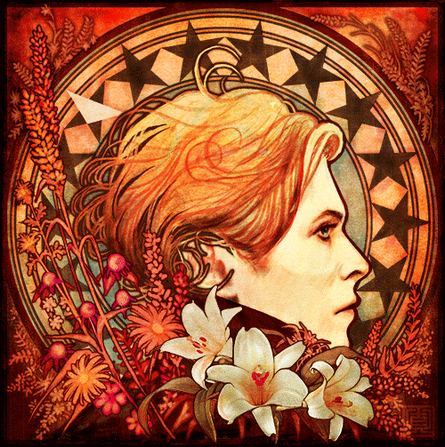 mayu-zoe:Bowie “LOW” mucha-style?
