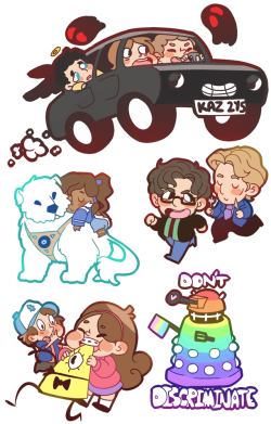 cheriiart:  Sticker designs for Auckland Armageddon 2014!! 