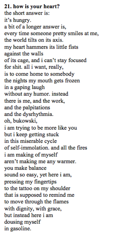 napowrimo day 21 // how is your heart? (after charles bukowski)[fun fact about me: “what matters mos