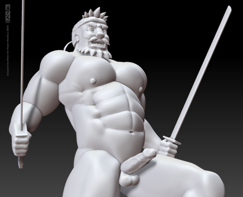 paper-daddy:  3D Gachimuchi | WIP My journey with Zbrush is just beginning, but I feel it’s gonna be a long and amazing one. This is my new effort in 3D character design and I’m really exited by the idea of 3D printing this one and the stuff that