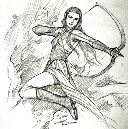 EVANKART — Tauriel wanted to draw an active image today