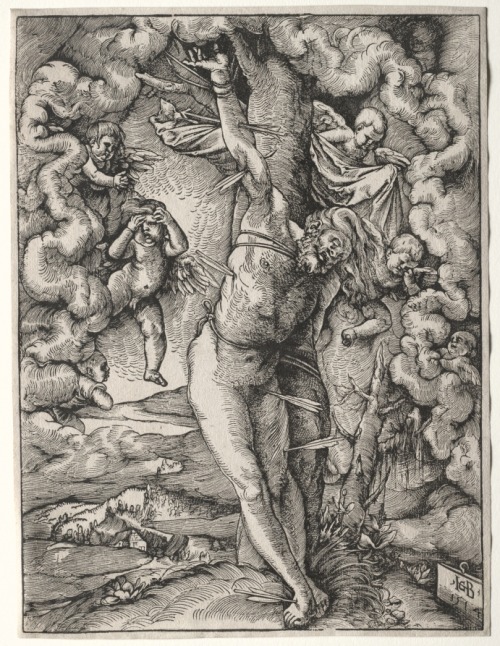 hans-baldung: The Great St. Sebastian, Hans Baldung, 1514, Cleveland Museum of Art: PrintsMedium: wo