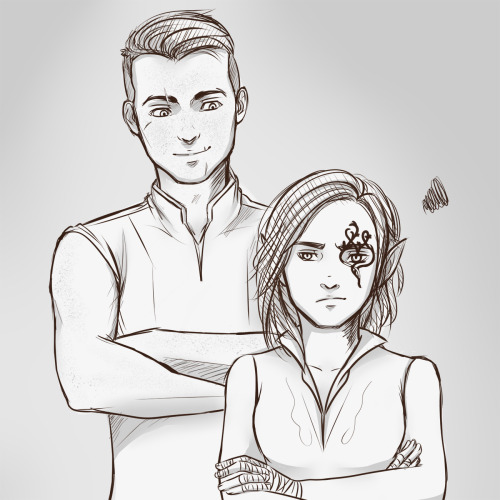 falsesecuritysketches:Lionell towers over her, crossing his arms and smirking. Shae’s breath quicken