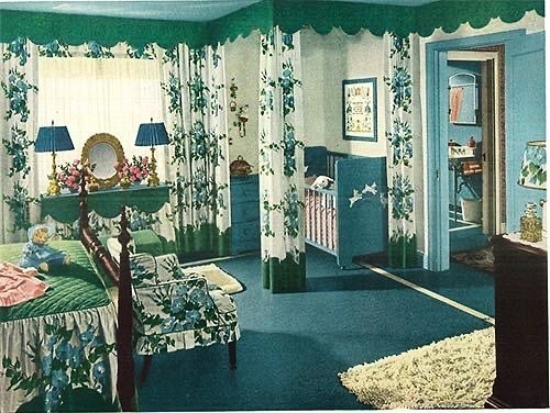 When color coordinated drapes and cushions were the thing 70 years ago.