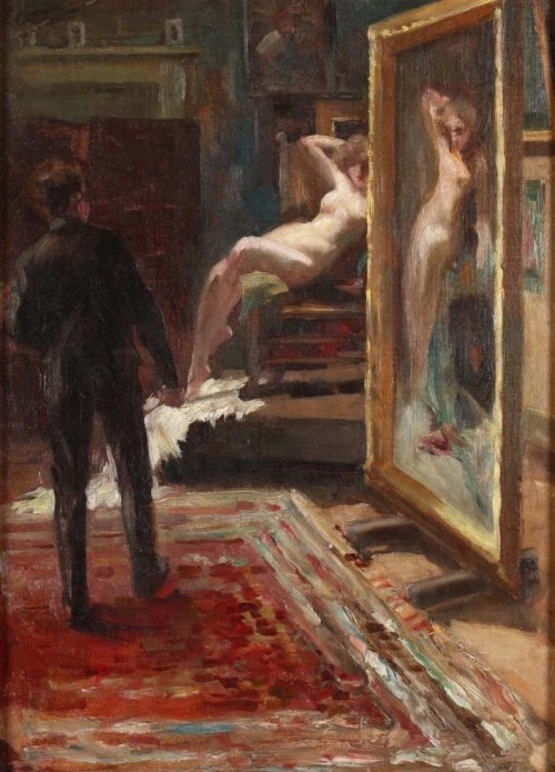 naked-atelier:Edmund Marion Ashe, The Studio, c.1896-1898