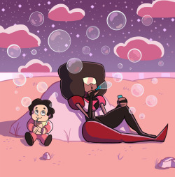 awkgrace:  Square mom and baby steven!!! Garnet and steven’s relationship is the CUTEST THING on the show.Also baby steven scenarios are my favorite thing. My dad and my baby cousin played with bubbles in the park last week, so…THIS HAPPENED.Also