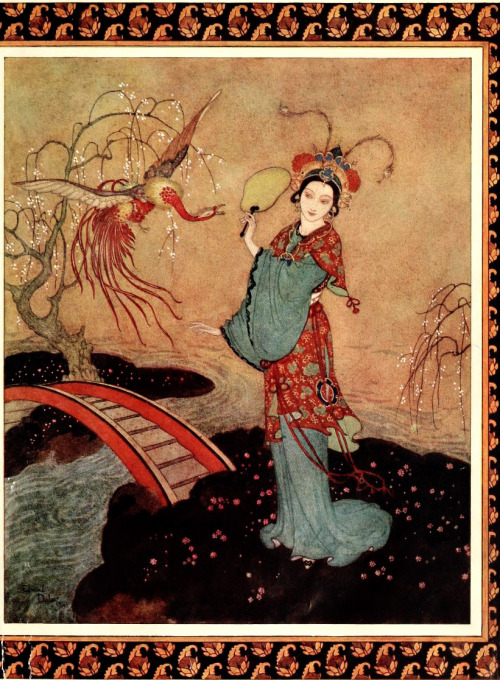 thefugitivesaint:Edmund Dulac (1882-1953), “Princess Badoura, A Tale from the Arabian Nights” retold