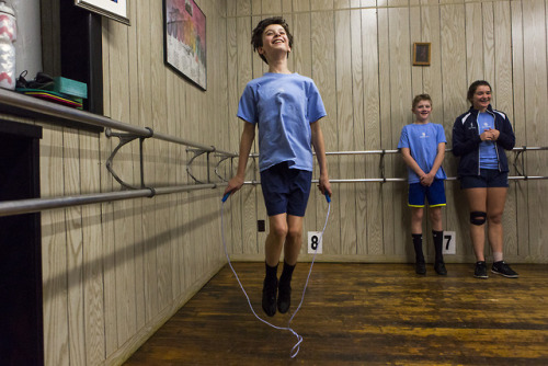 Peter Simonini practices at the Sullivan School of Irish Dance in Newton. Ten-year-old Simonini is h