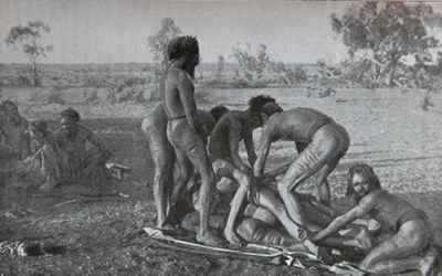 Mardudjara Aborigines Subincision | Rites of Passage (img from 1904)  When an Aborigine boy com