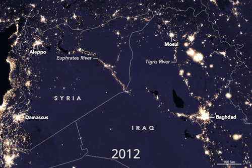 Night Lights Change In The Middle East Between 2012 And 2016