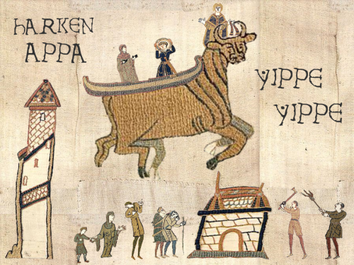 nail-bat-lesbian:nonlinear-nonsubjective:So anyway I just had a great evening on the Bayeux Tapestry