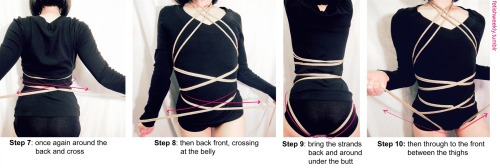 fetishweekly: Shibari Tutorial: Harlot Harness  ♥ Always practice cautious kink! Have your sheers 