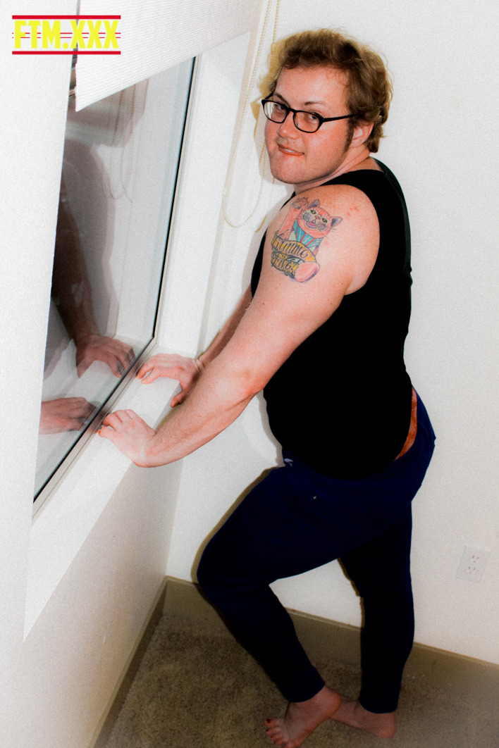 chancearmstrong:  Playful trans cub Chance Armstrong strips off his blue skinny jeans