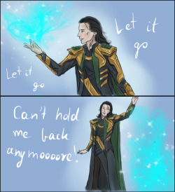 panizua:  Loki turns out to be the “Frozen” fan. Who would think…? Well, Thor had no clue. xD  I had some real fun drawing those (excpet Loki’s armour. That was a pain in the arse). I simply took few screenshots from Frozen… And made Loki sing