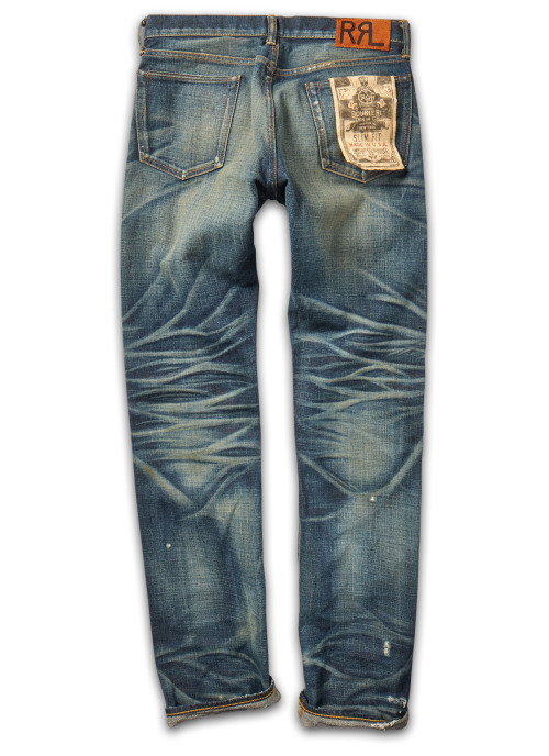 RRL & Co. Slim-Fit Distressed Jean.1960s-inspired jean made from 13.4 oz. Japanese denim. Cut fo