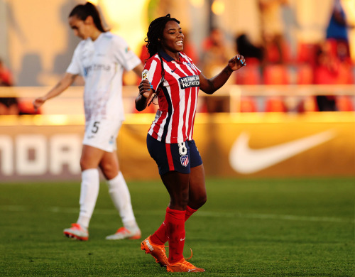 Ludmila da Silva of Atlético Madrid celebrates after scoring a goal during Primera Iberdrola match b