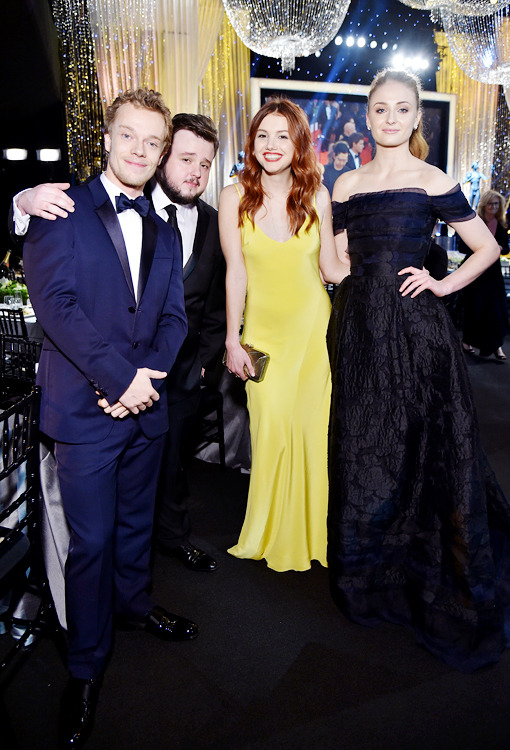 gameofthronesdaily:  Alfie Allen, John Bradley, Hannah Murray and Sophie Turner attend