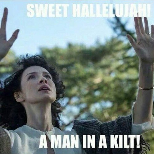 waitforit007:Hallelujah! Praise the Lord. Outlander is back. My man in a kilt is back!#outlander #ja