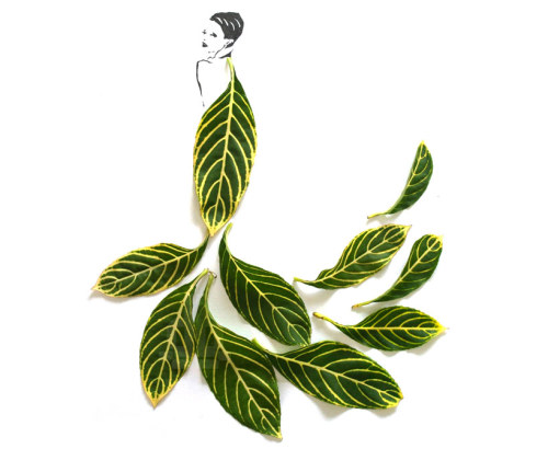 unicorn-meat-is-too-mainstream: tang chiew ling dresses fashion figures in leaves