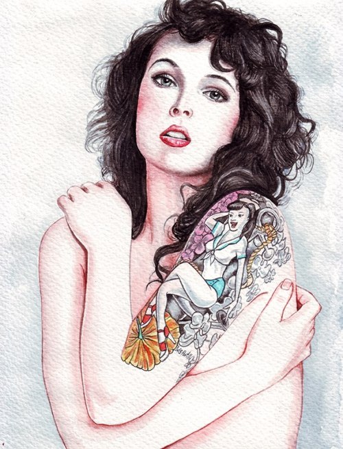 skindeeptales:  Tattooed girls by Luis Portillo 
