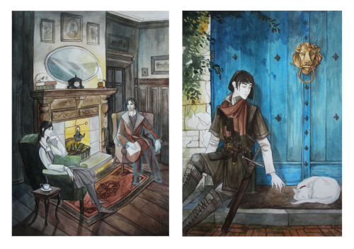 inquisitorshepardcommander:chartermagic:Some watercolours I painted back in 2011 from scenes from th