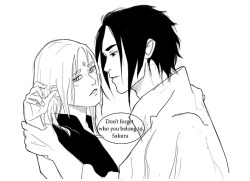 bemoniser:  just a little sasusaku doodle