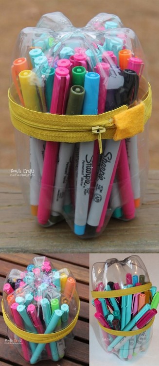 DIY Soda Bottle Pencil CaseJust glue a zipper onto a cut plastic soda bottle for a clever carryall.F