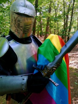 thefingerfuckingfemalefury:lillenta:All my love and admiration go to my partner for accepting to do this pride knight photo shooting during a terribly hot day.Happy pride month everyone <3True love! :D 