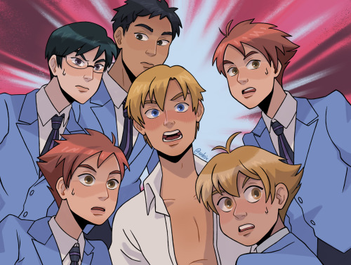 a redraw of one of my faves manga/anime - Ouran High School Host Club