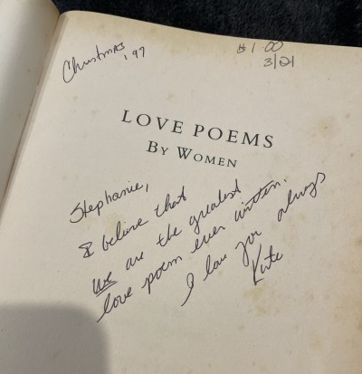 tallahasseemp3:this lesbian love note in a thrifted book has overcome me like it really is all about love it has always been and will always be 
