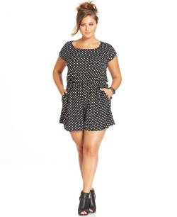 Plus-Sized-Fashion:  Stevie And Lindsay Plus Size Short-Sleeve Printed Romper
