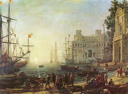 radtraditional:Harbor With Villa Medici (1637) - Claude LorrainOdysseus Returning Chryseis to Her Fa