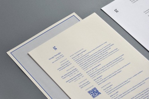 A self-promotion package complete with a sleek resume by Giorgia Smiraglia, Italy.