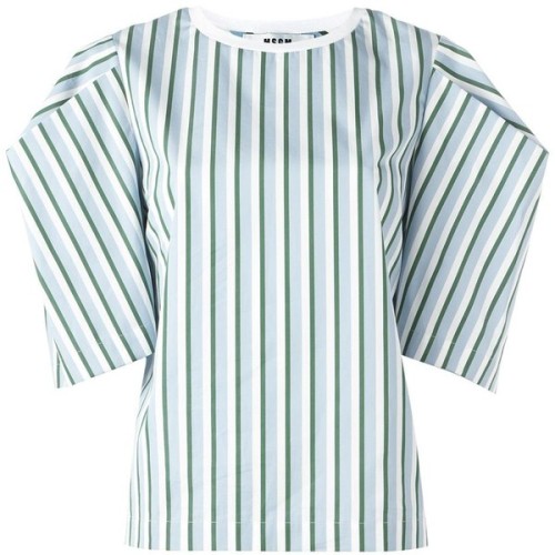 MSGM oversized sleeves striped blouse ❤ liked on Polyvore (see more sleeve blouses)